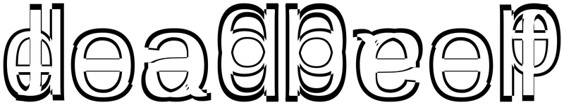 Ambigram for deadbeef in Liberationsans-regular